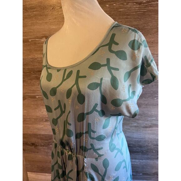 Numph Dress Green Short Pockets Designer Floral Pockets - Picture 9 of 12